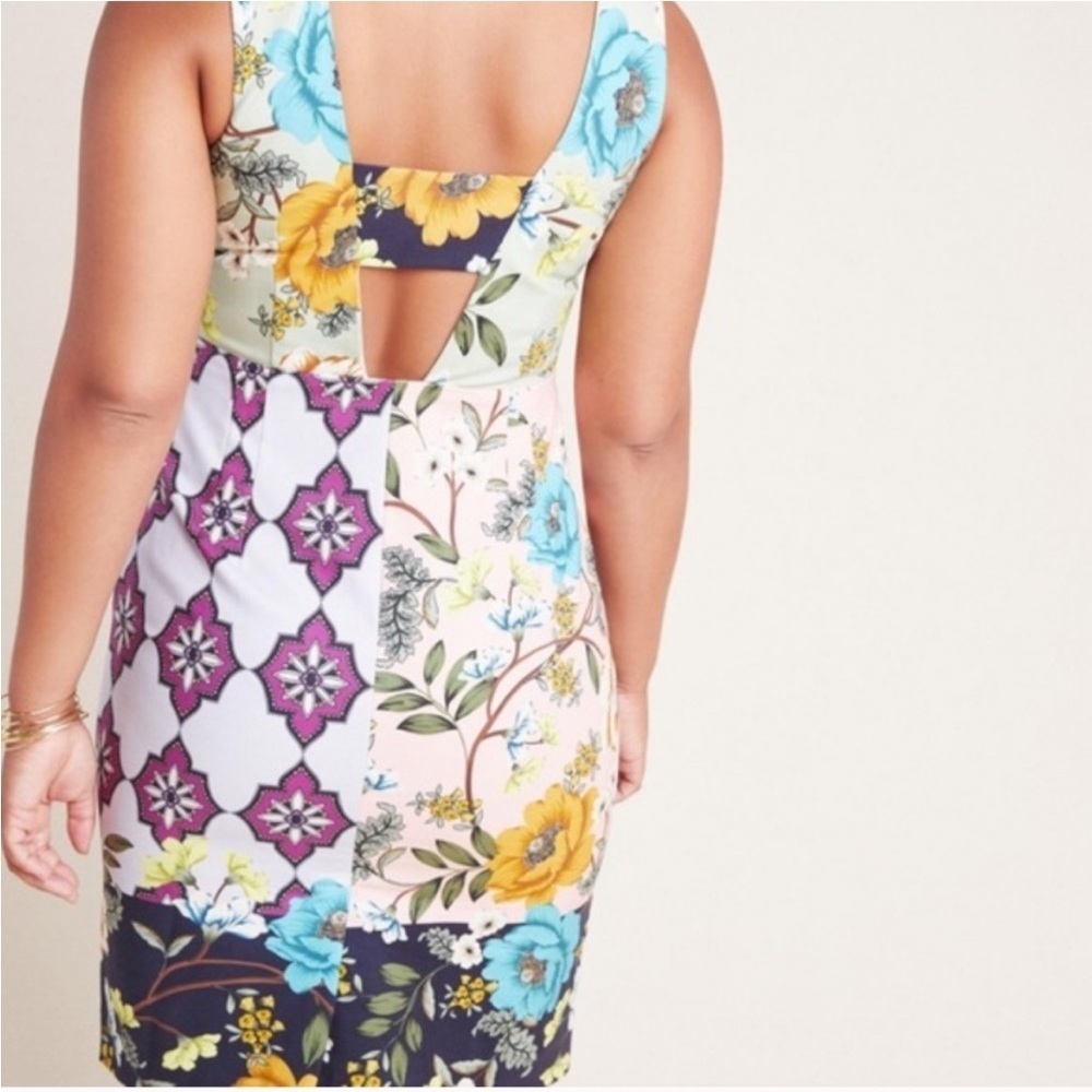 Maeve Floral Sheath Dress in Pink, Yellow, Blue - Picture 2 of 8